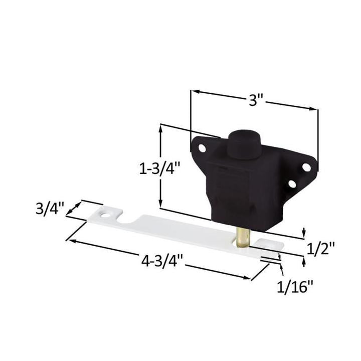 Truth Hardware Sliding Glass Patio Door Lock & Keeper - Black