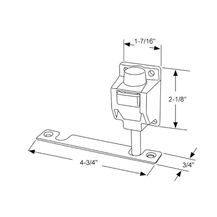 Truth Hardware Foot Operated Patio Door Lock and Keeper - White