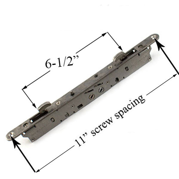 2-Point Double Hook Sliding Door Lock, 11-3/4 Face With Pin