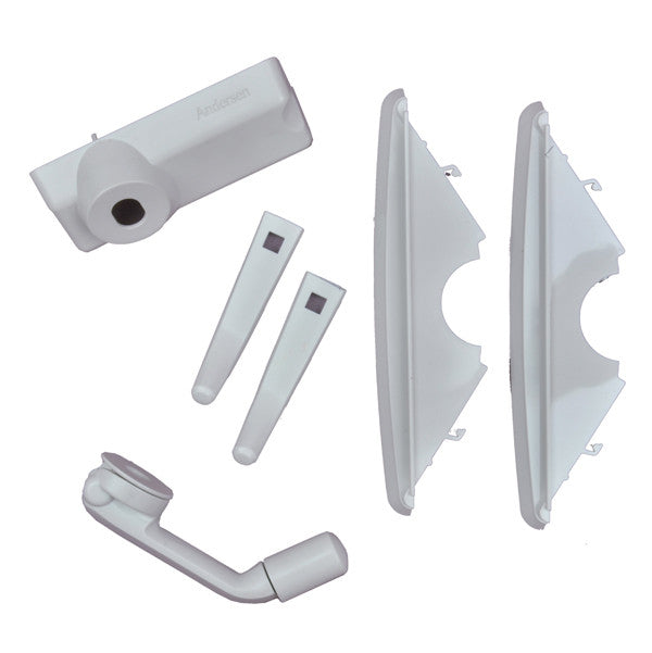A-Series Contemporary Folding Hardware Set - Awning Windows 0400211 Contemporary Folding Hardware Package - White