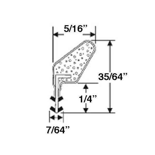 Marvin Sliding Patio Door Sill Weatherstrip V1138, Sold By Foot - Beige