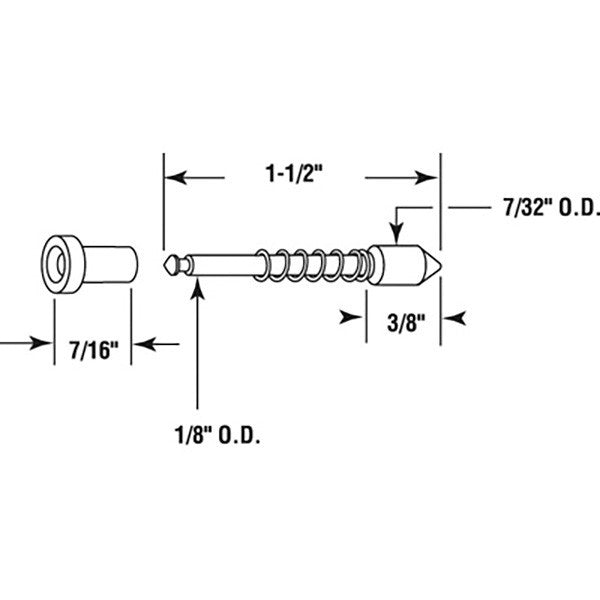 Plunger Latches, 3/8 or 7/16 inch Frame, Black Nylon - 25 Pack