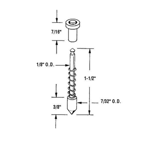 1-1/2" Nylon Plunger Pin - 6 Pack