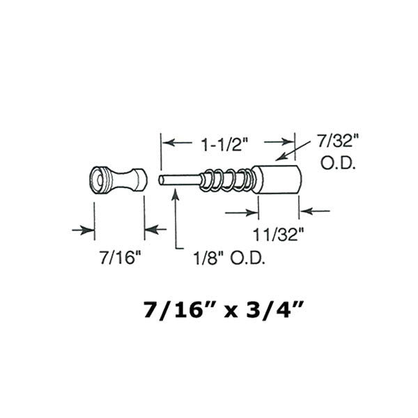 Plunger Latches 3/8 or 7/16 x 3/4 Frame, Aluminum - 6 Pack