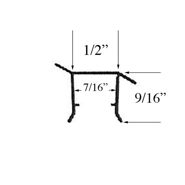 U-Vinyl Weatherstrip for Parting Stop, Head Jamb or Side Jamb, 80" - Tan
