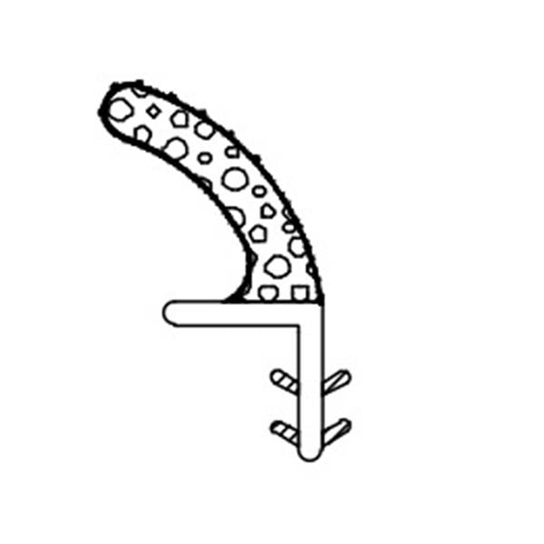 Marvin Head Jamb Parting Stop, V1194 Stile Weather Strip, Sold By The Foot