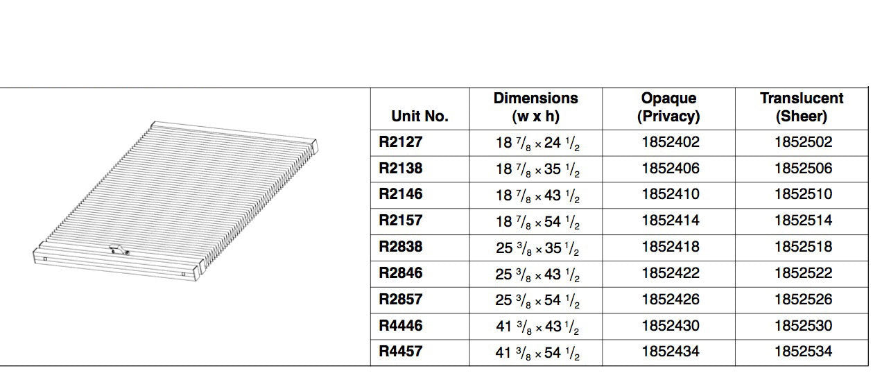 Andersen Roof Window Shade - Opaque - 41-3/8 X 43-1/2 *DISCONTINUED*