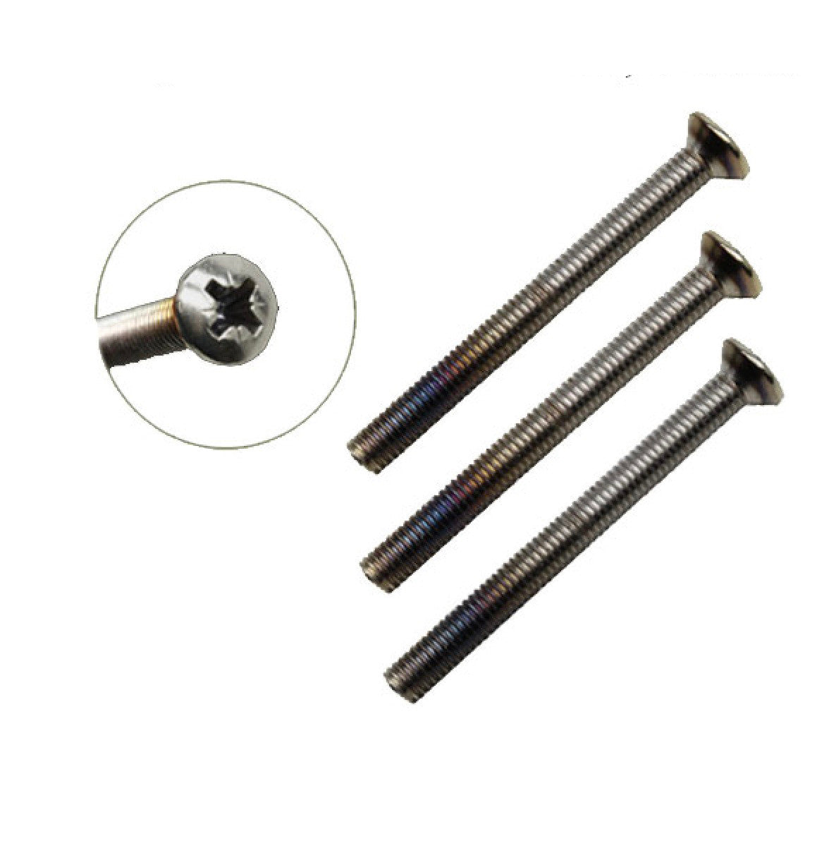 M5 x 55mm Handle Screws, 3 Pack - 2 inch Thick Door - Satin Nickel / Brushed Chrome