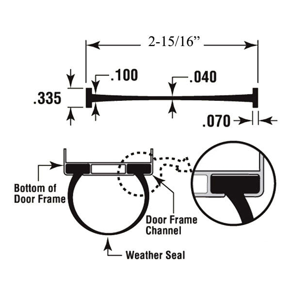 Weatherstrip, Fiberglass and Alum. Doors, 9 Foot *DISCONTINUED*