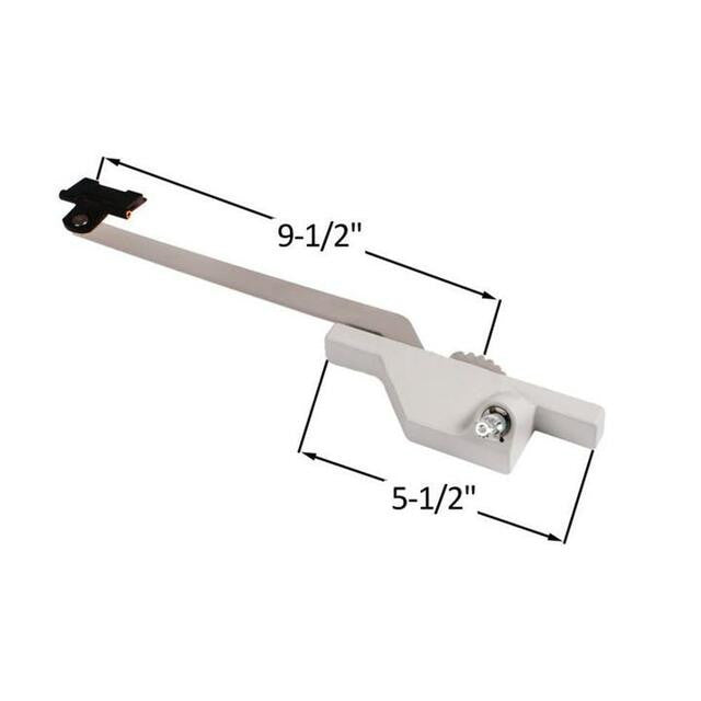 Truth Hardware 9-1/2" Rear Mount Casement Window Operator With Pivot Shoe - White