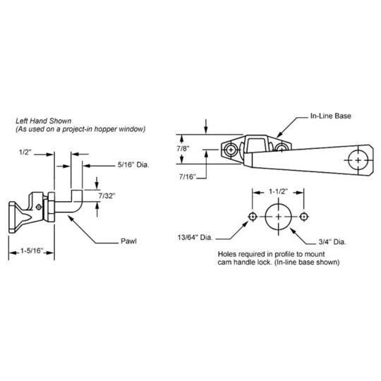 Truth Hardware Pole Operated Cam Handle With Concealed Zinc Plated Pawl - Chestnut Bronze