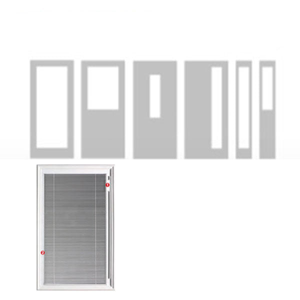 Therma-Tru 8 x 36 x 1/2, 1-Lite Door Glass & Surround with Internal Blinds