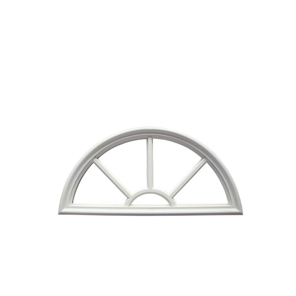 Therma-Tru 22 x 10 x 1/2 with Muntins Half-Round No Glass Wagon Wheel Surround Door Lite