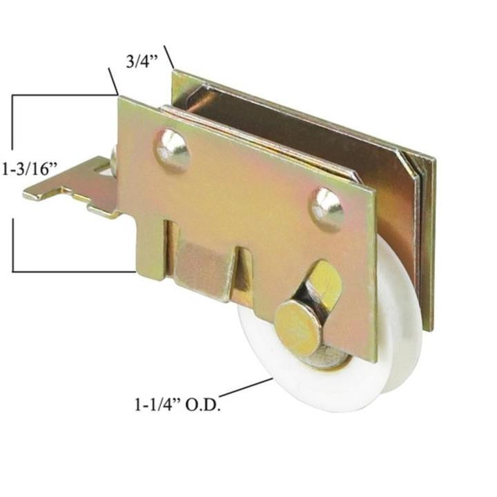 Truth Hardware Patio Door 1-1/4" Single Nylon Ball Bearing Roller