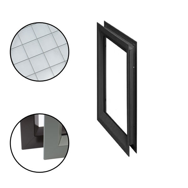 Commercial Door Light 12" x 12" Wired Glass,