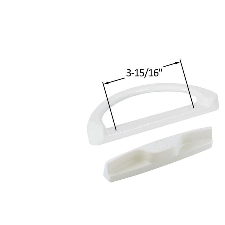 Truth Hardware Sliding Glass Patio Door Handle Set With 3-15/16" Screw Holes - White