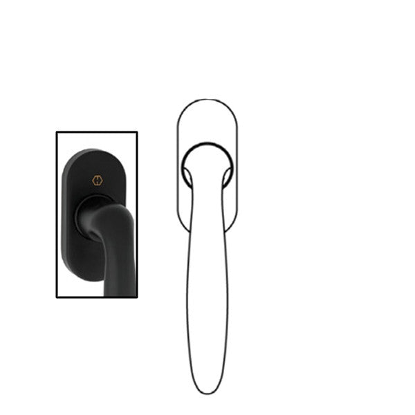 Verona Handle for Tilt & Turn Windows - Solid Brass - Matte Black
