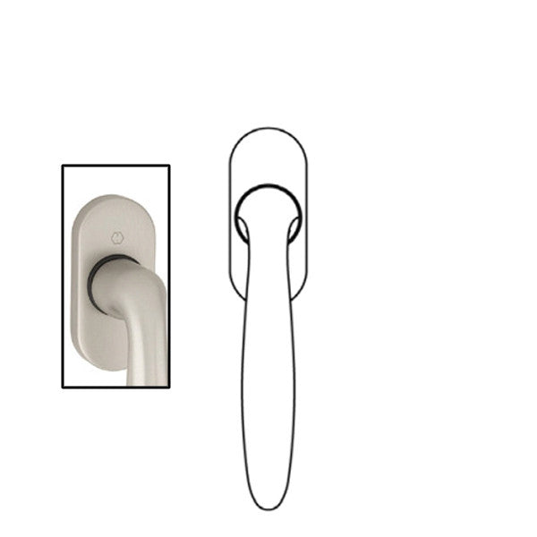 Verona Handle for Tilt & Turn Windows - Solid Brass - Resista Satin Nickel