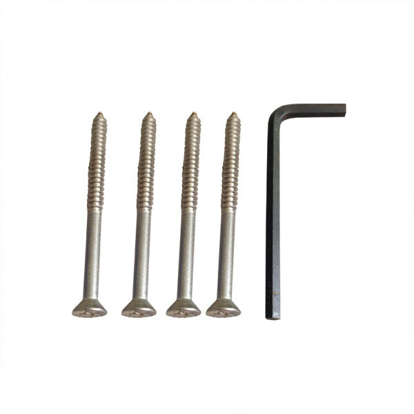 V200 Hinge Hardware Kit: #10 X 2-1/2" Stud Screws And Allen Wrench, Stainless Steel