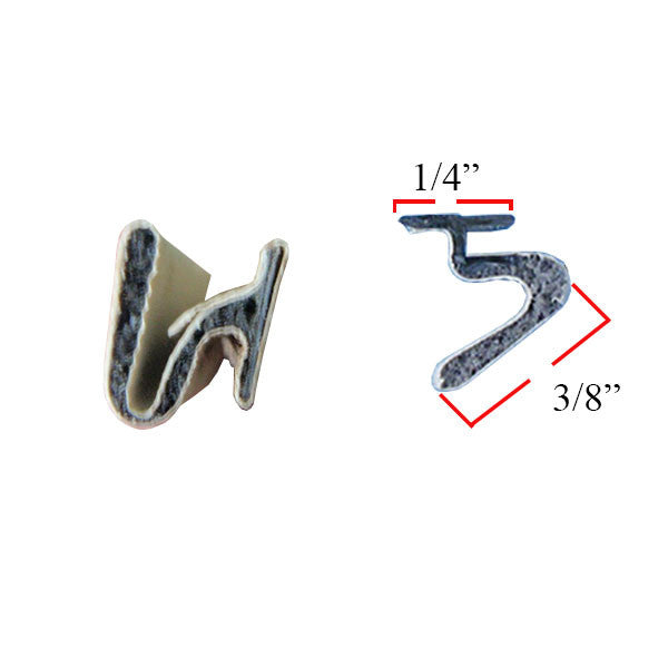 Weatherstrip, C-Fold, .270 T-Slot Backing, .355 Reach - 1 Foot Length