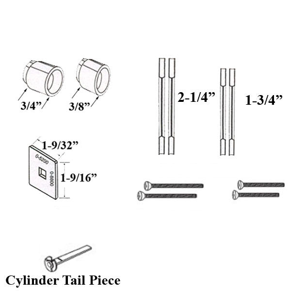 Spindle, 2-1/4 door, 5/16 Dia, 4-5/8 length 2- Piece