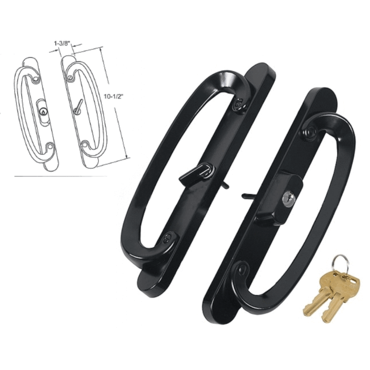 Truth Hardware Sliding Glass Door Antiquity SP Handle Set - Black *Discontinued*