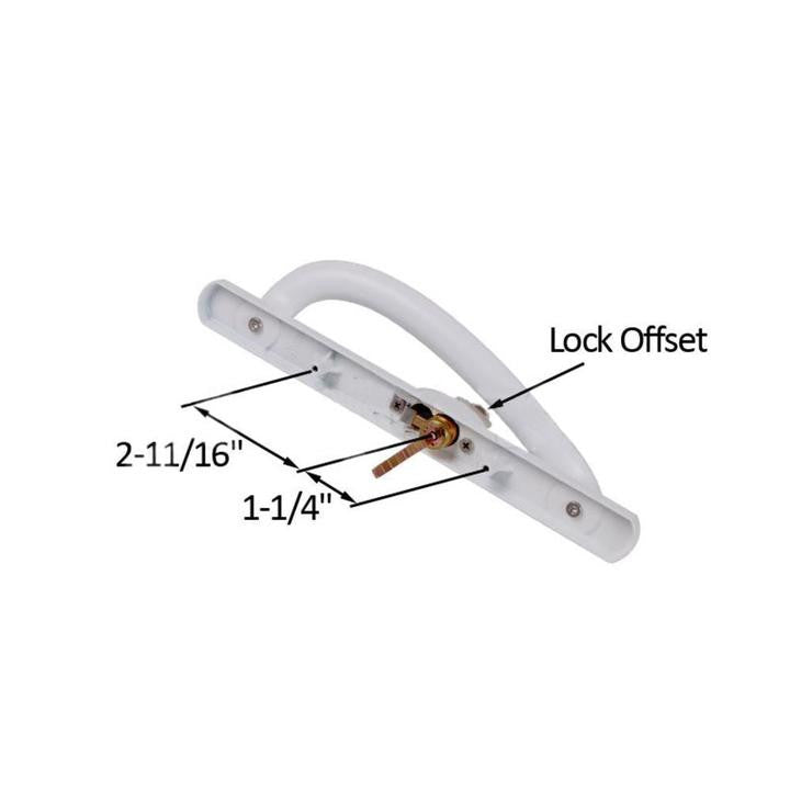 Truth Hardware Signature Sliding Glass Door Keyed Locking Handle Set With 3-15/16" Screw Holes