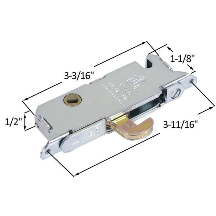 Truth Hardware 1/2" Wide Round End Face Plate Mortise Lock With 45 Degree Keyway
