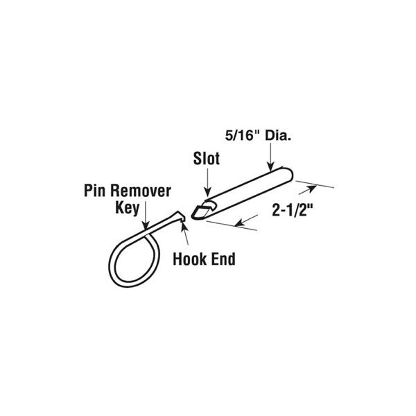 Round Wood Sash Pins with Key - Brass