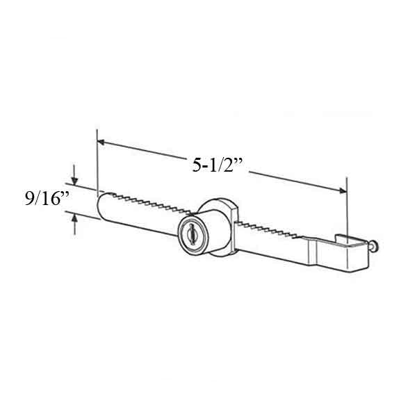 Showcase Window Key Lock, Chrome Plated