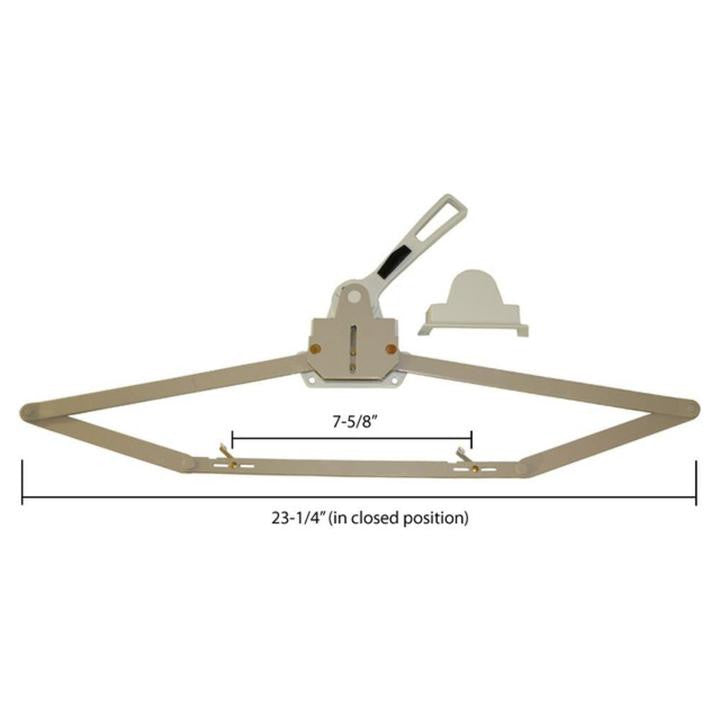 Truth Hardware Regular Hand 23-1/4" Dual Pull Lever Window Operator With Removable Escutcheon - White