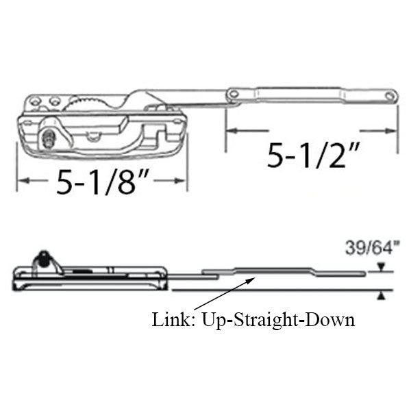 Sill Mounted Reverse Dyad Casement Operators - Left Hand
