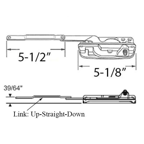 Sill Mounted Reverse Dyad Casement Operators - Right Hand