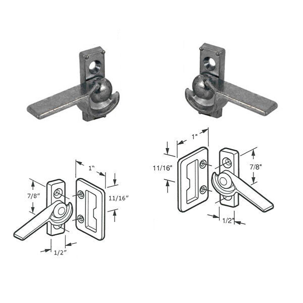 Latch - Vinyl and Aluminum Sash Hardware, Diecast (Right Hand) - Bright Zinc