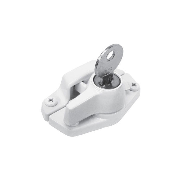 Keyed Sash / Cam Lock - Wood Sash Hardware, Diecast - White