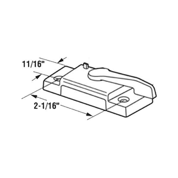 Sweep Lock, 2-1/16 Screw Holes, 1/8 Cam, 7/16 Offset - Bronze