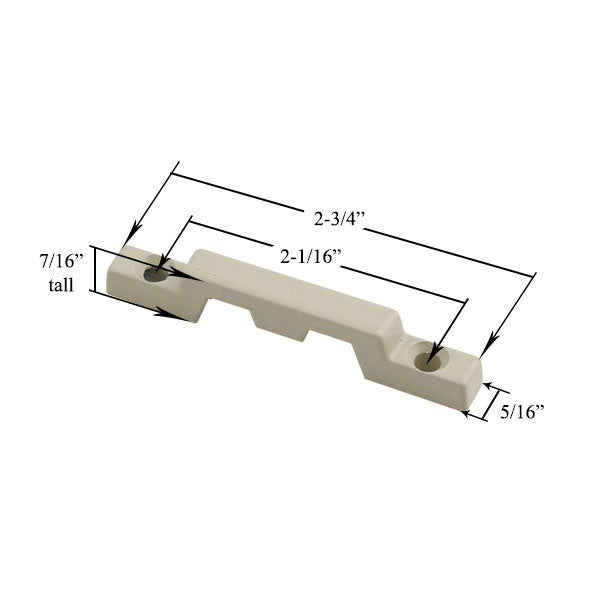 2-1/16" Deco Sash Lock Keeper in Light Almond