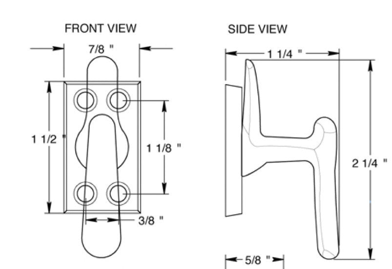 Casement Window Fastener, Small Sash / Cabinet Lock -