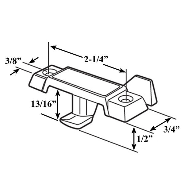 Acorn Window Parts: 1/2 inch Offset sash lock / Latch - White *DISCONTINUED*