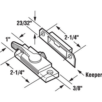 Sash / Cam Lock - Vinyl and Aluminum Sash Hardware, Heavy Duty *DISCONTINUED*
