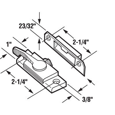 Sash / Cam Lock - Vinyl and Aluminum Sash Hardware, Heavy Duty *DISCONTINUED*