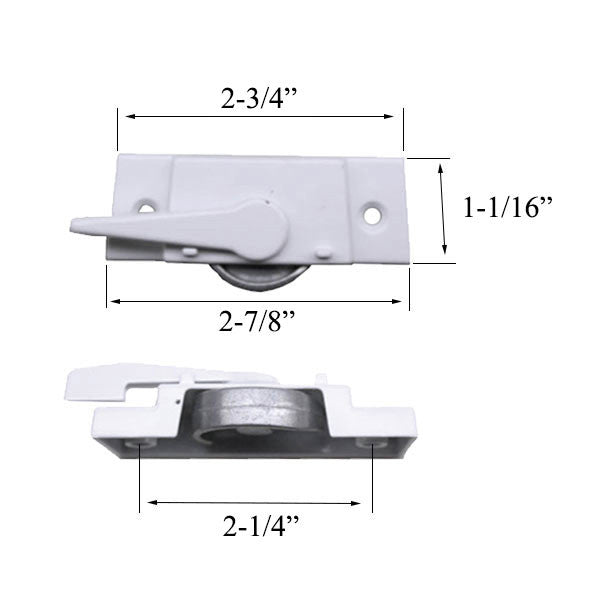 Sash Lock with Keeper, 2-1/4 Screws Holes - Blue White