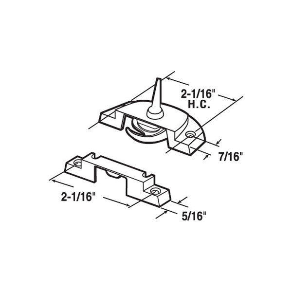2-1/16 inch Sash/Cam Lock, Diecast