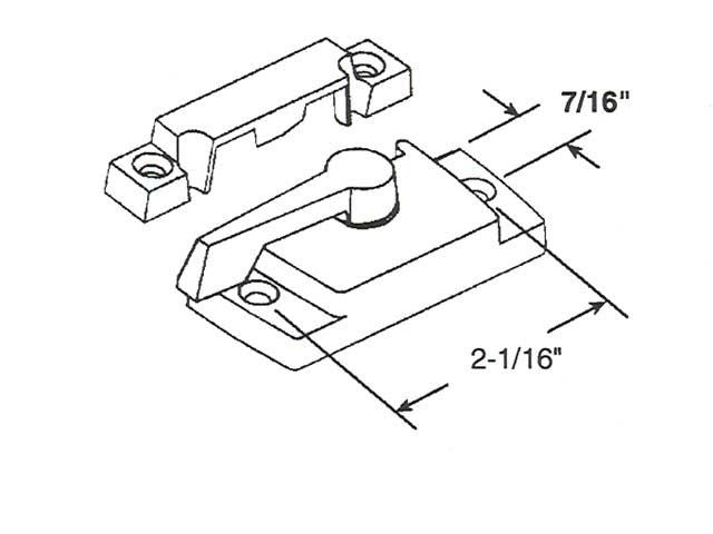 Sash/Cam Lock - Vinyl and Aluminum Sash Hardware, Diecast - 500728