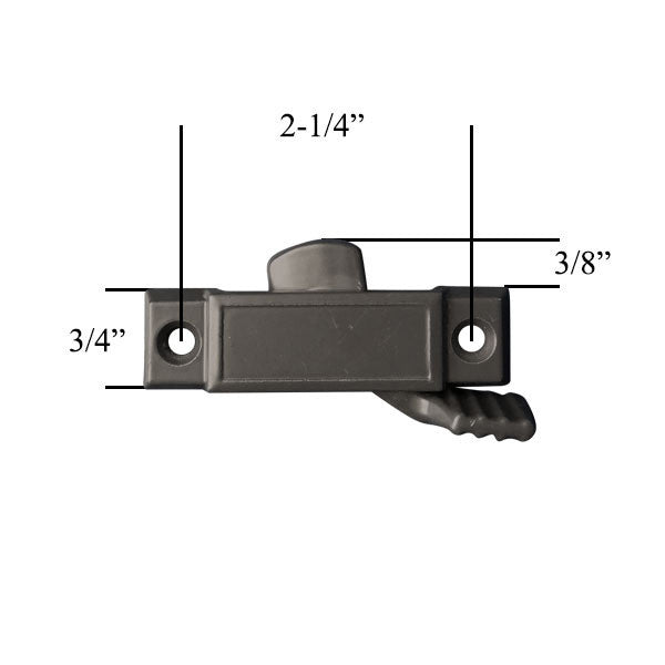 Sash Lock, Sweep Latch, 2-1/4 Holes, 3/8 Latch Projection