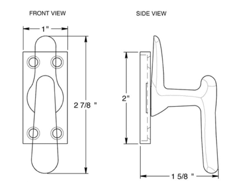 Casement Window Fastener, Medium Sash & Cabinet Lock