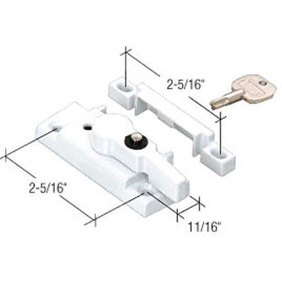 Sash / Cam Lock (Keyed) - Vinyl and Aluminum Sash Hardware, Diecast - White