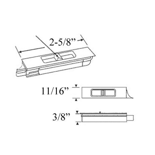 Tilt Latch, Slide in Finger Latch for Vinyl Window, Plastic - Coppertone