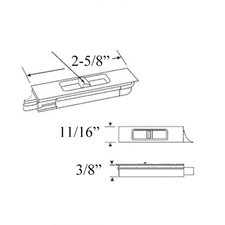 Tilt Latch, Slide in Finger Latch for Vinyl Window, Left Hand - Creamy White