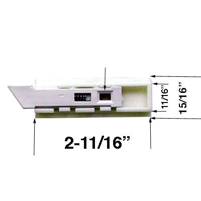 Concealed Internal Tilt-In latch, Slide in - Pair - White Plastic